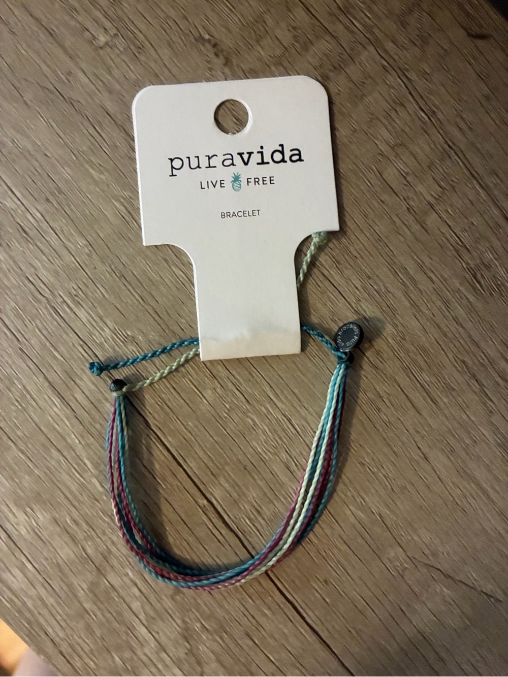 Pura Vida Braided Multi-String Bracelet in Teal, Purple & Cream